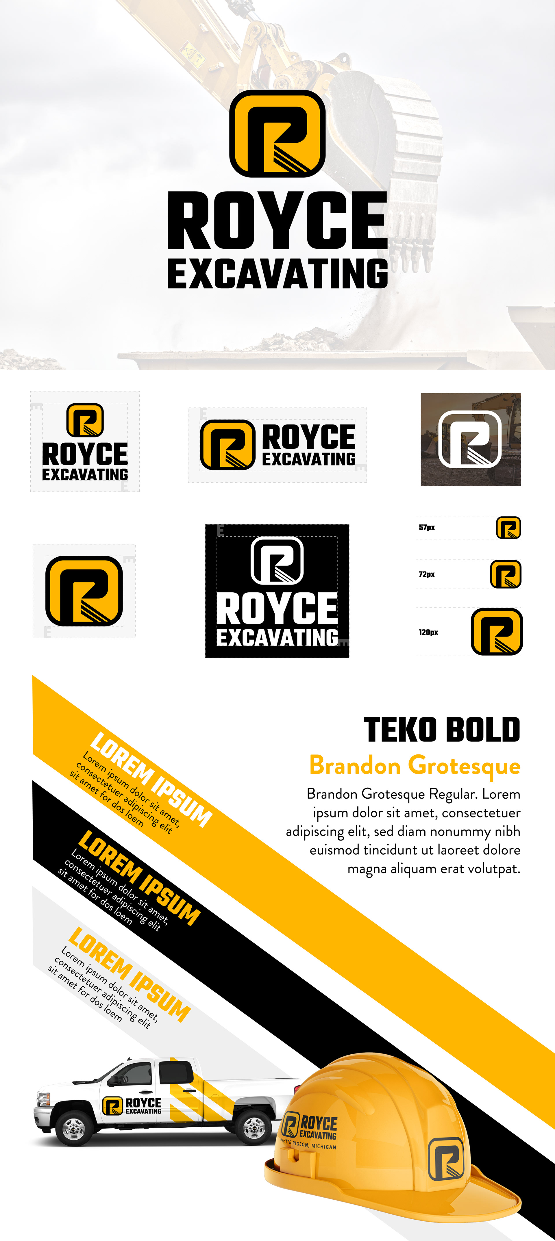 brand presentation for Royce Excavating