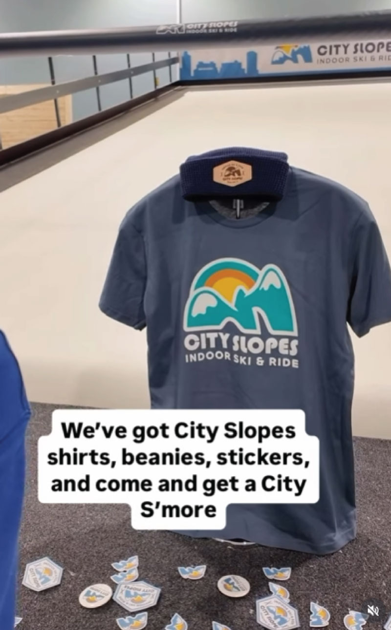 tshirt, hat and sticker design with city slopes logo