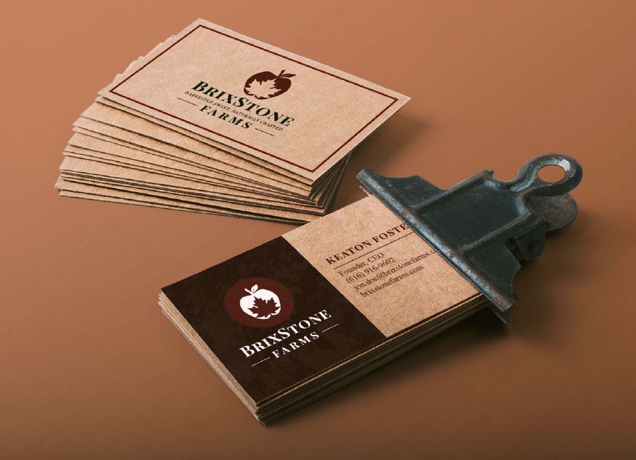 BrixStone Farms logo and business card design