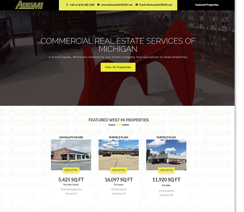 Real estate broker Web Design Design Example