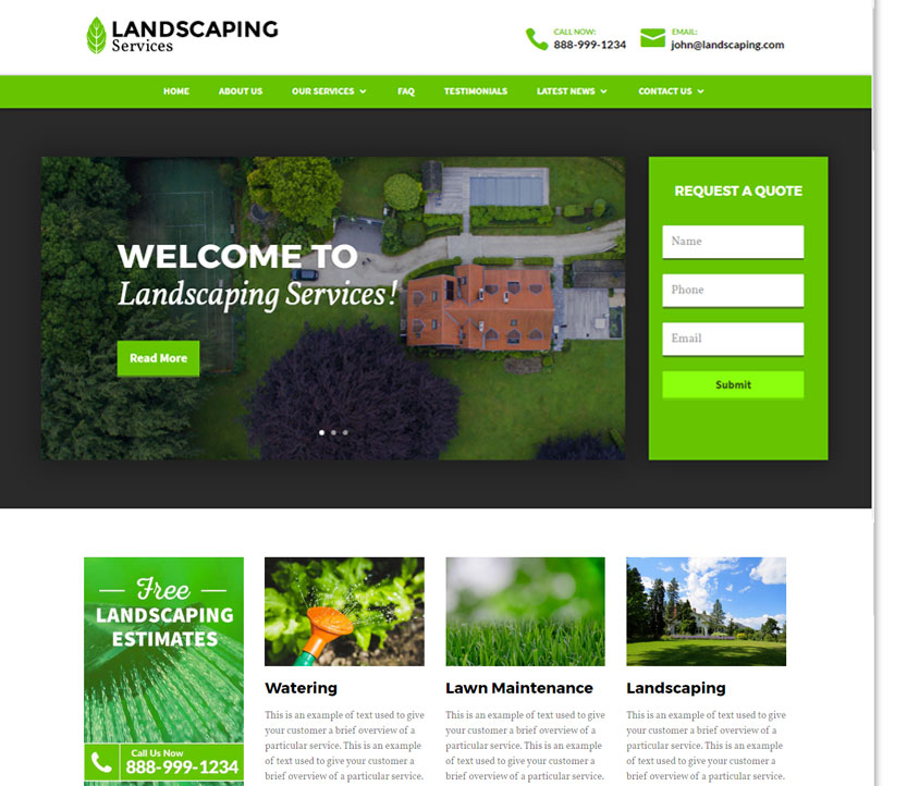 Garden Center Web Design Design Example